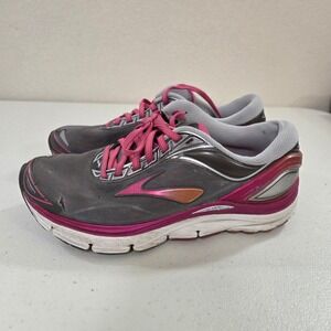 Brooks Transcend 3 Womens Running Shoes Size 7.5 Grey Pink Stability Guide Rails